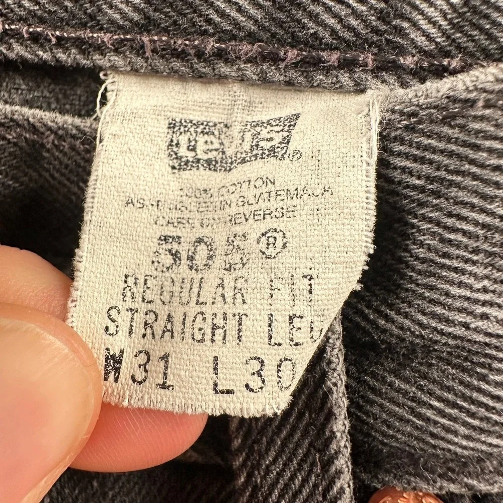 Vtg‎ Levis 505 Jeans Mens 31x30(29x29 Fits)Straight Leg Reg Fit Black Faded 90's